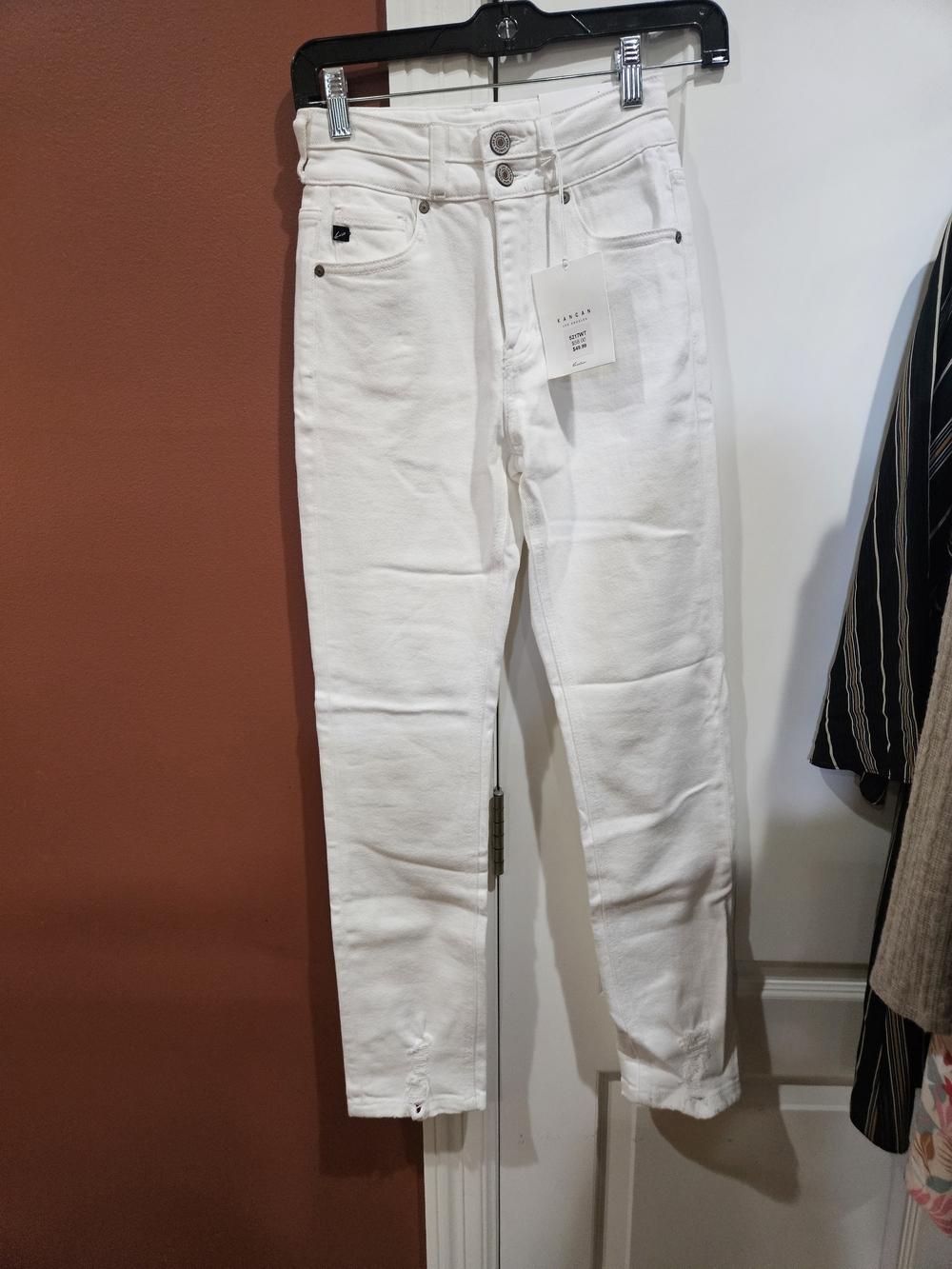 KanCan White Straight Leg Jeans